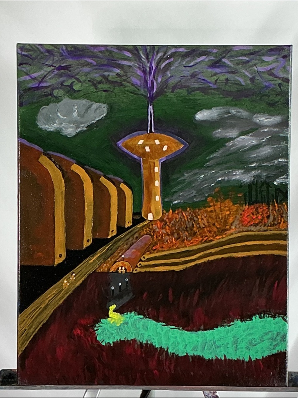 TJP Studio The Future is Bright Original Acrylic Painting 20x16 Stretched Canvas